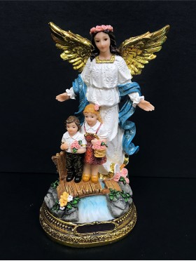 8" Guardian Angel with Children on Bridge